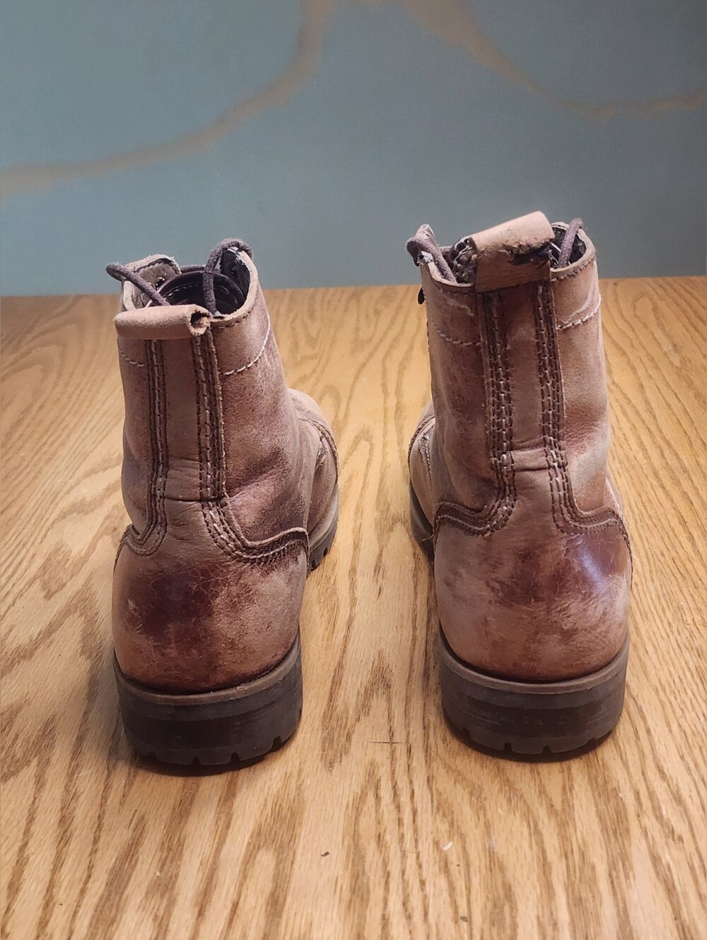Brown Leather Distressed Boots Mens Size 12 Streetwear Cowboy Country - Picture 4 of 8